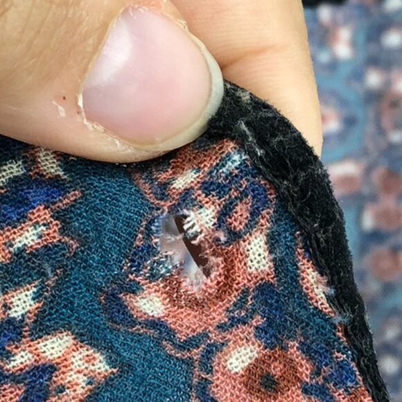 American Eagle Rustic colored Boho Retro Paisley Print Long Bell Sleeve Blouse M - Picture 10 of 16